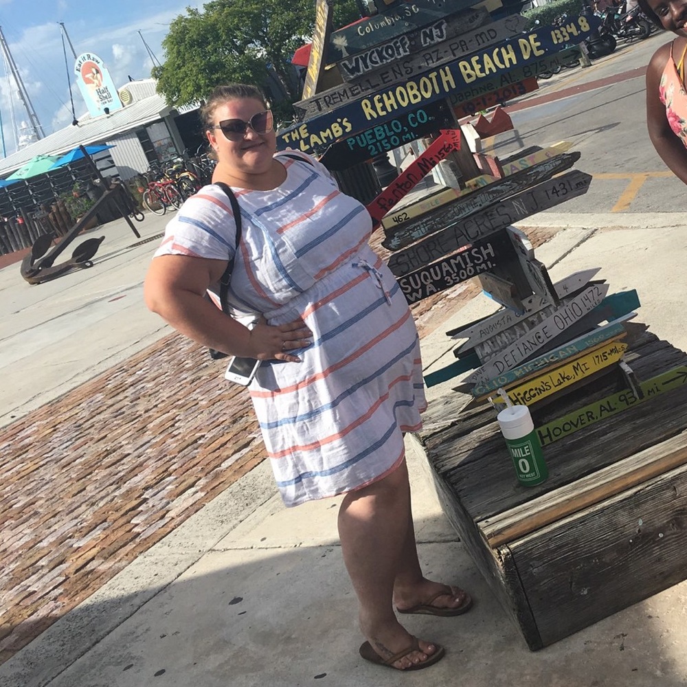 Stripped light dress
